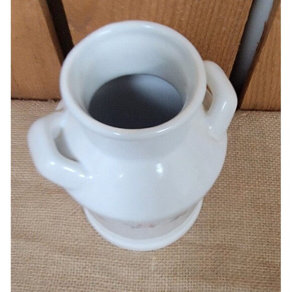 Small White Porcelain Milk Jug Painted Pink Flowers Mount Clemens Pottery - Picture 2 of 3